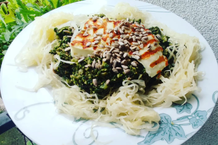 Risotto z kalafiora ze szpinakiem