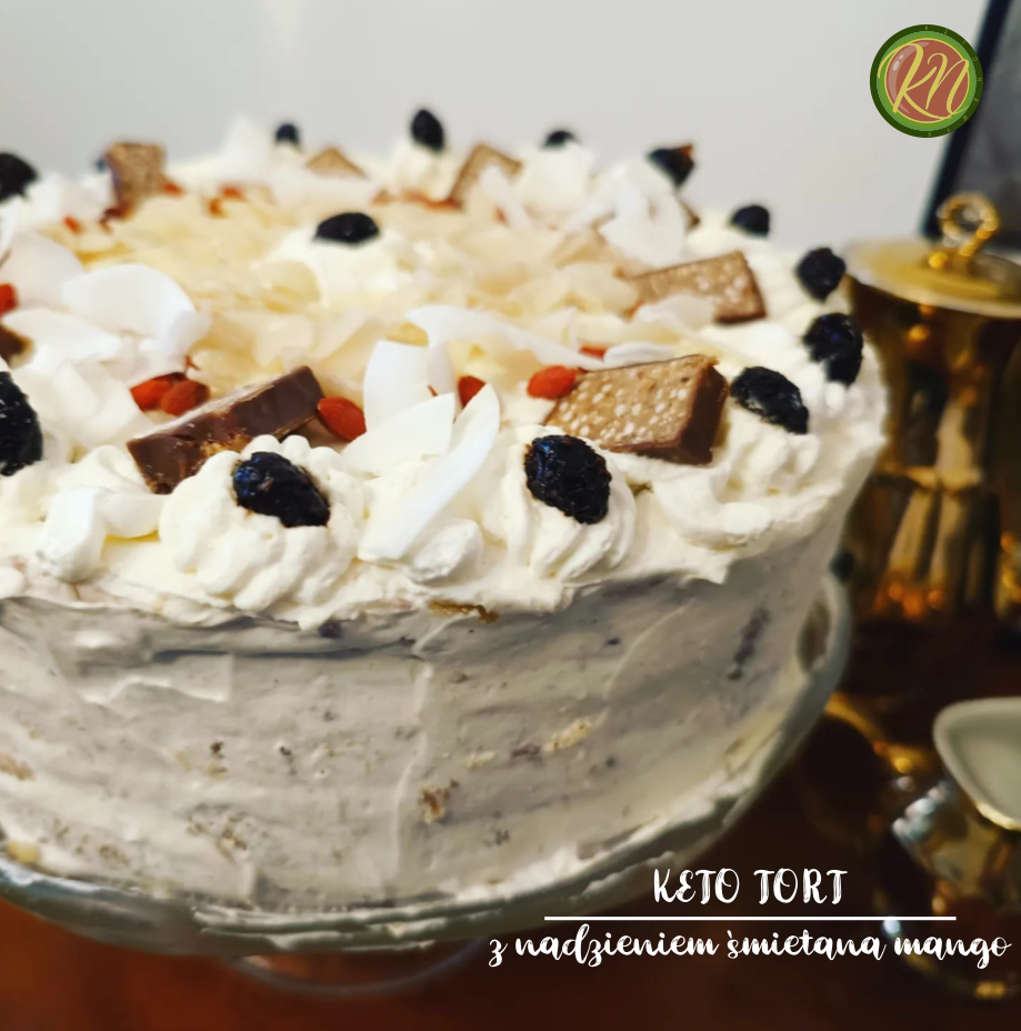 KETO tort z nadzieniem śmietana Mango