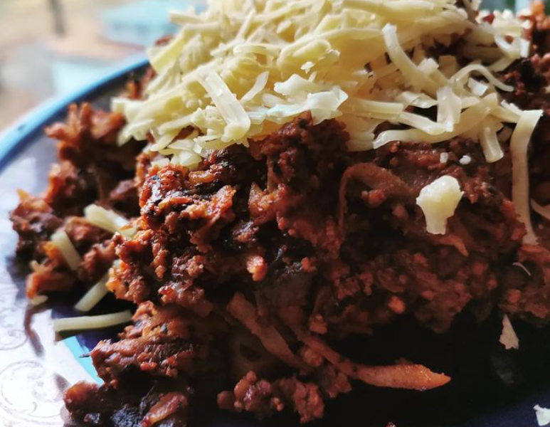 Keto Risotto z selera z mięsem mielonym