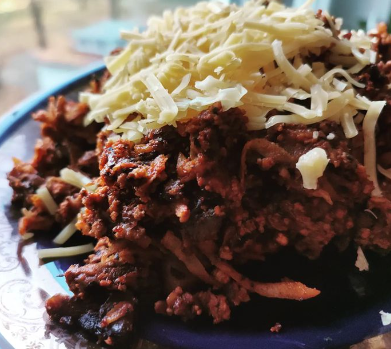 Keto Risotto z selera z mięsem mielonym