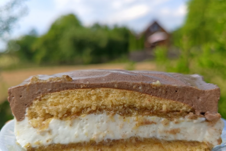 Keto ciasto pomarańczowo jogurtowo kakaowe